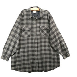 Outback Trail by Fox Fire Men's Button-Up Flannel Shirt Gray 2XT Tall Check